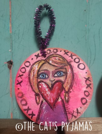 Girl with a Heart ornament