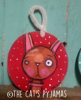 Orange kitty ornament