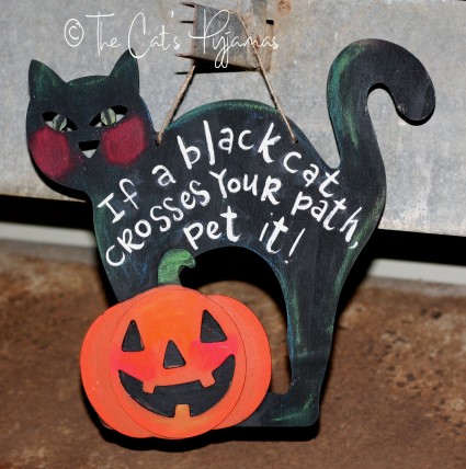 Black Cat Door Hanger