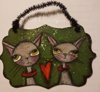 Two Kitties ornament