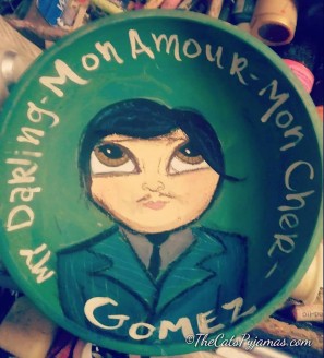 Gomez Addams painted bowl