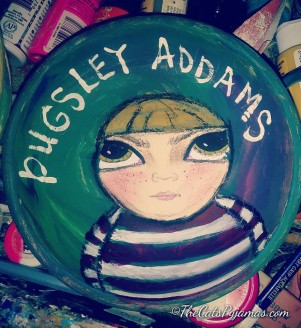 Pugsley Addams painted bowl