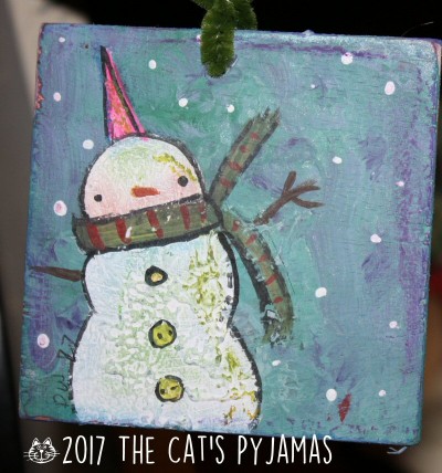 Snowman in hat ornament